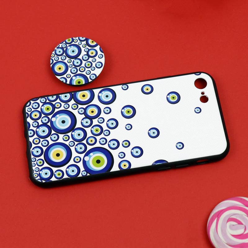 قاب فانتزی برجسته + پاپ سوکت طرح چشم و نظر iPhone 7/8 سری D