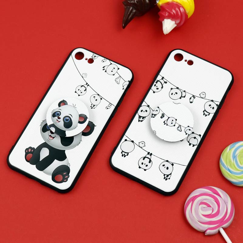 قاب فانتزی برجسته + پاپ سوکت طرح پاندا iPhone 7/8/SE 2020 سری D