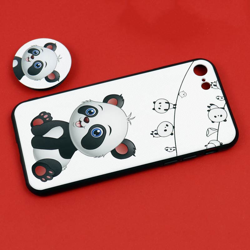 قاب فانتزی برجسته + پاپ سوکت طرح پاندا iPhone 7/8/SE 2020 سری D