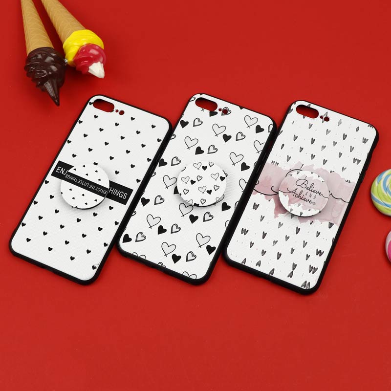قاب فانتزی برجسته + پاپ سوکت طرح قلب iPhone 7 Plus / 8 Plus سری D