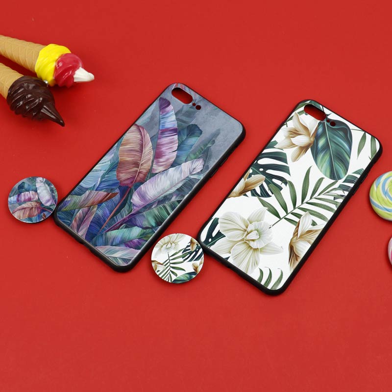 قاب فانتزی برجسته + پاپ سوکت طرح گل iPhone 7 Plus / 8 Plus سری D