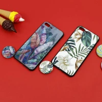 قاب فانتزی برجسته + پاپ سوکت طرح گل iPhone 7 Plus / 8 Plus سری D
