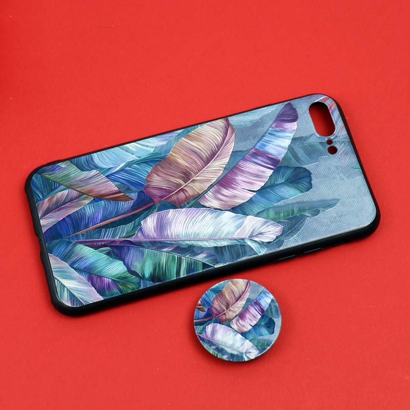 قاب فانتزی برجسته + پاپ سوکت طرح گل iPhone 7 Plus / 8 Plus سری D