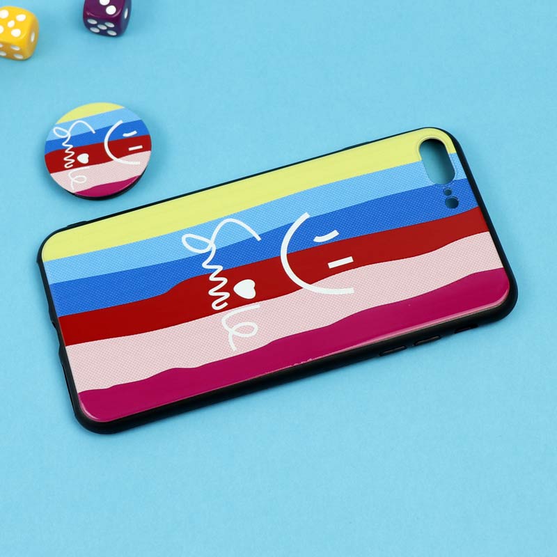 قاب فانتزی برجسته + پاپ سوکت طرح رنگین کمان iPhone 7 Plus / 8 Plus سری D