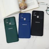قاب سیلیکونی TPU محافظ لنزدار کشویی Samsung A21s دارک