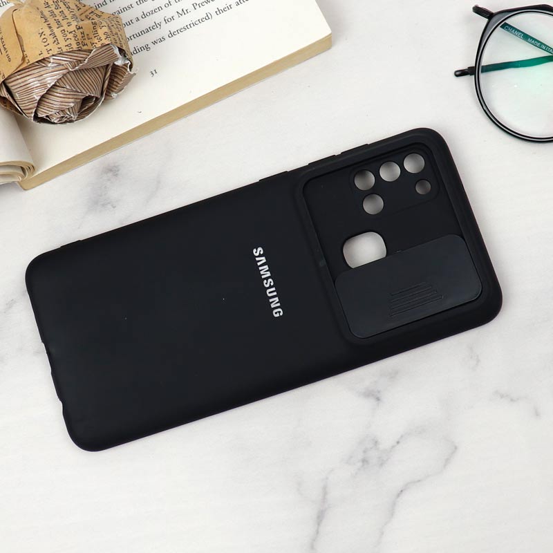 قاب سیلیکونی TPU محافظ لنزدار کشویی Samsung A21s دارک