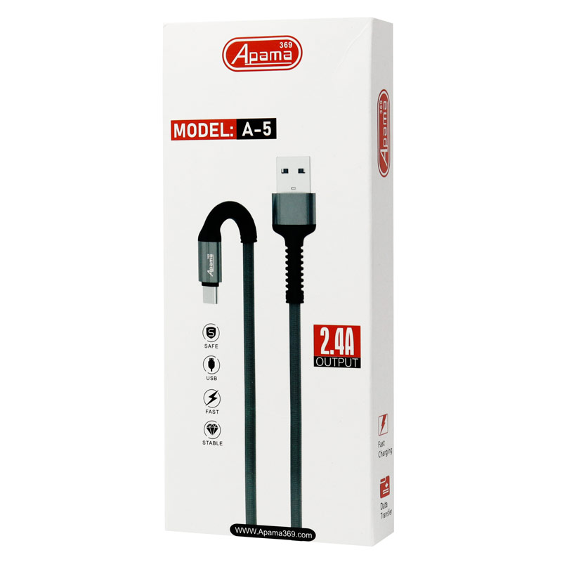 کابل آیفونی فست شارژ APAMA 369 A-5 2.4A 1m