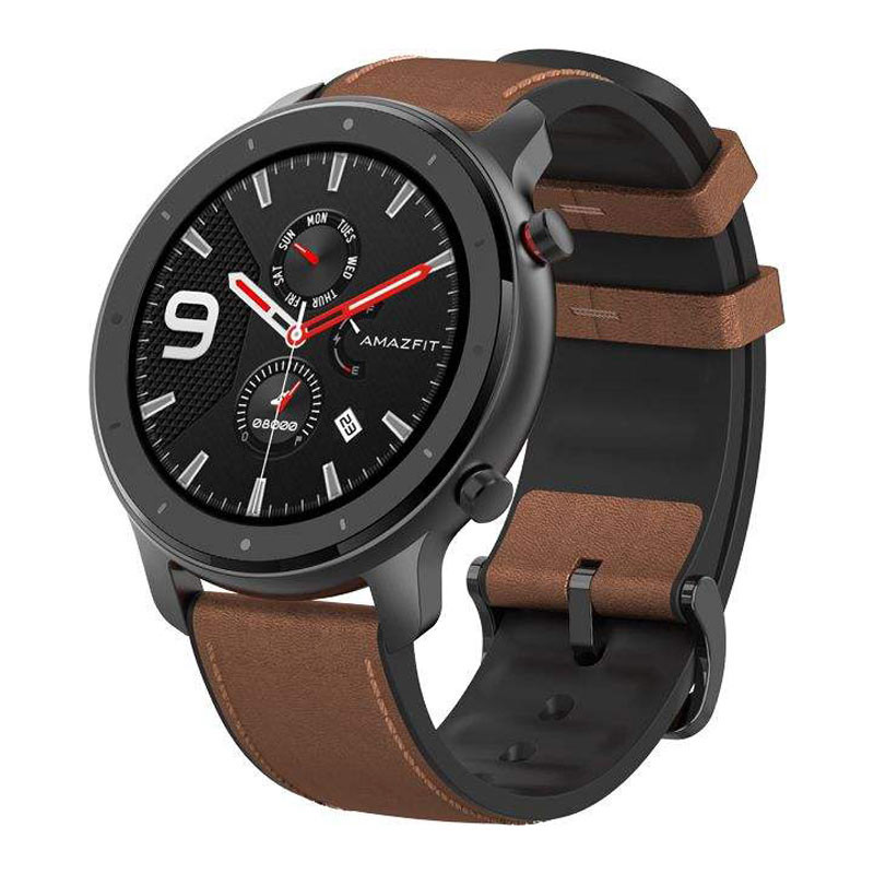 ساعت هوشمند امیزفیت Amazfit GTR A1902 47mm Aluminum alloy بند قهوه ای