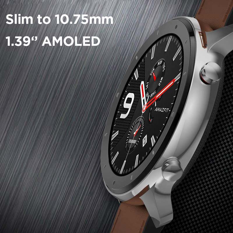 ساعت هوشمند امیزفیت Amazfit GTR 47mm Stainless steel بند قهوه ای