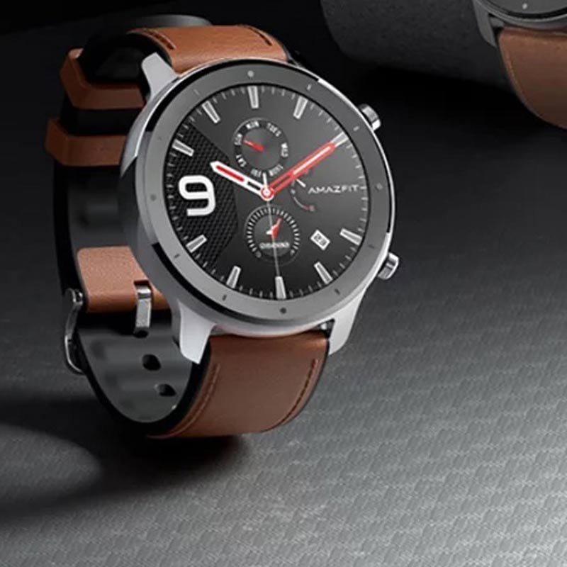 ساعت هوشمند امیزفیت Amazfit GTR 47mm Stainless steel بند قهوه ای