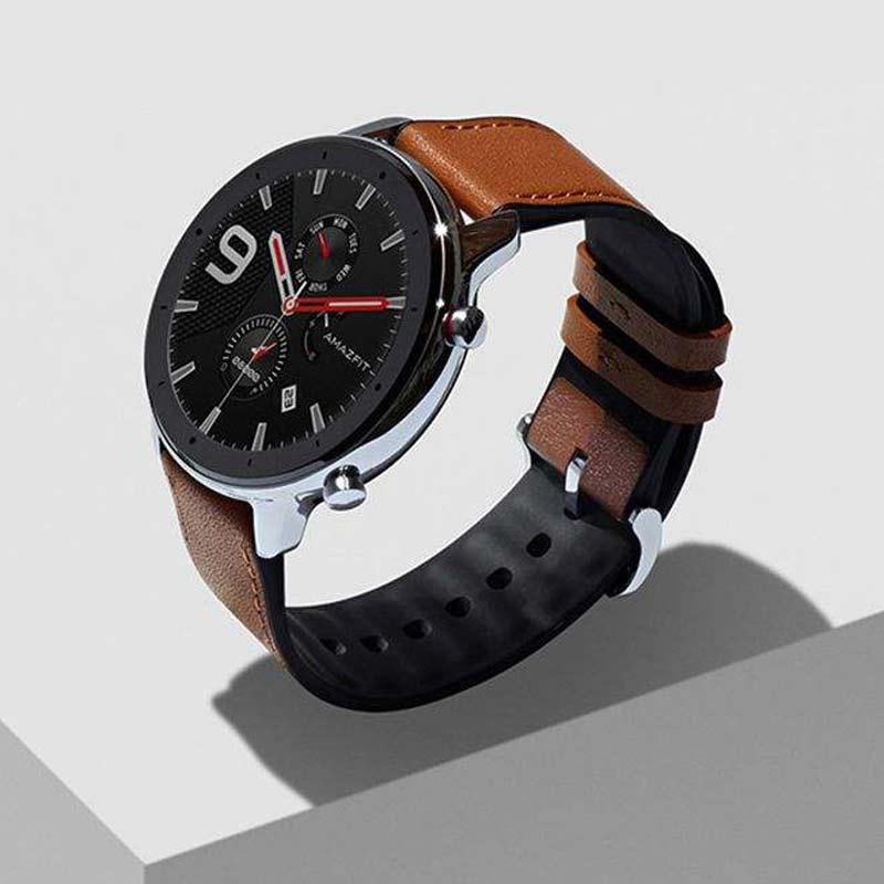 ساعت هوشمند امیزفیت Amazfit GTR 47mm Stainless steel بند قهوه ای