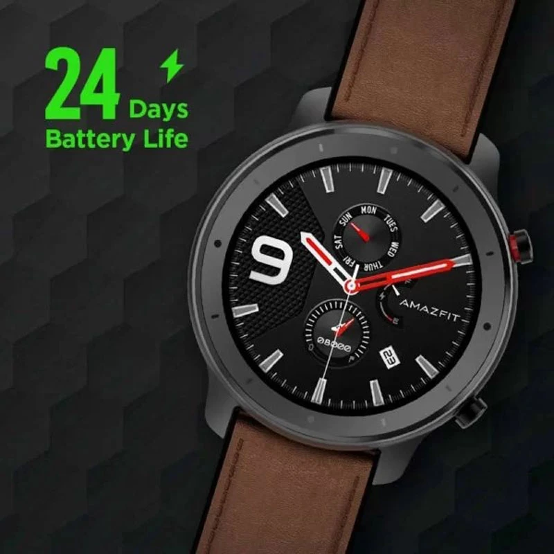 ساعت هوشمند امیزفیت Amazfit GTR A1902 47mm Aluminum alloy بند قهوه ای