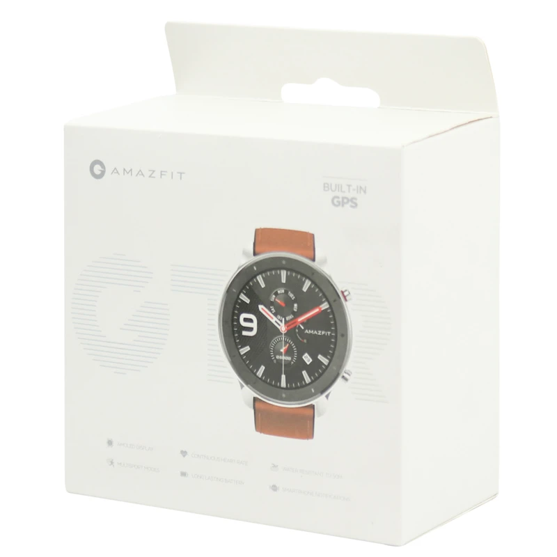 ساعت هوشمند امیزفیت Amazfit GTR 47mm Stainless steel بند قهوه ای