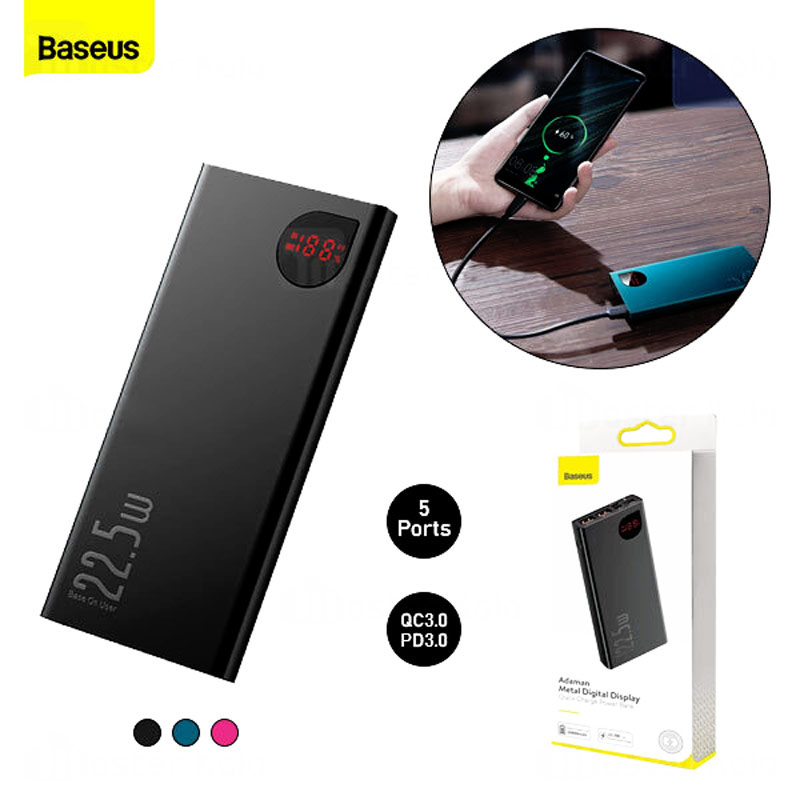 پاور بانک فست شارژ ۳۰۰۰۰ باسئوس Baseus Adaman Metal PPIMDA-C QC3 PD3 22.5W