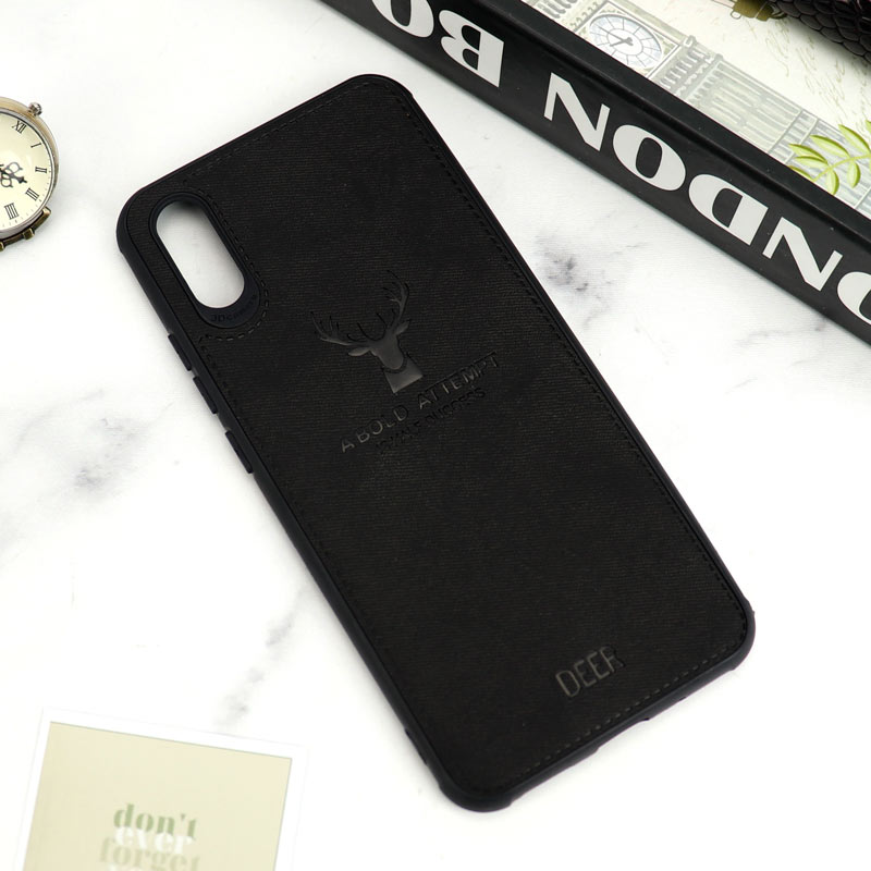 قاب چرمی طرح گوزن Huawei Honor 9A مشکی