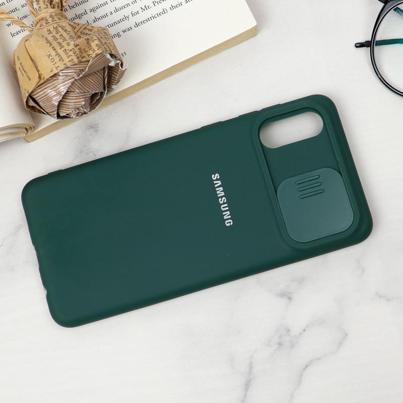 قاب سیلیکونی TPU محافظ لنزدار کشویی Samsung A02 دارک