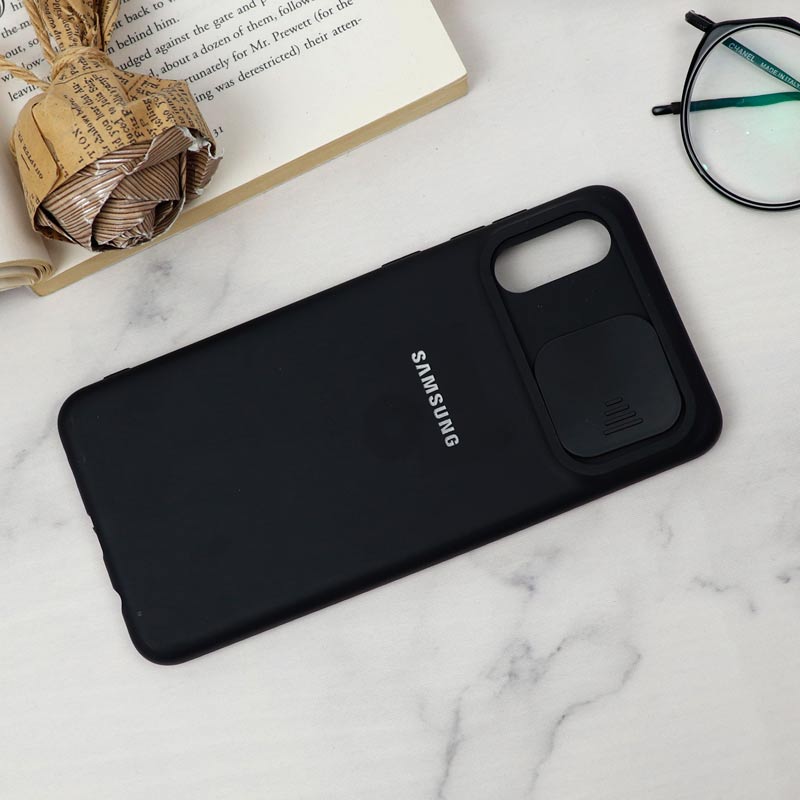 قاب سیلیکونی TPU محافظ لنزدار کشویی Samsung A02 دارک
