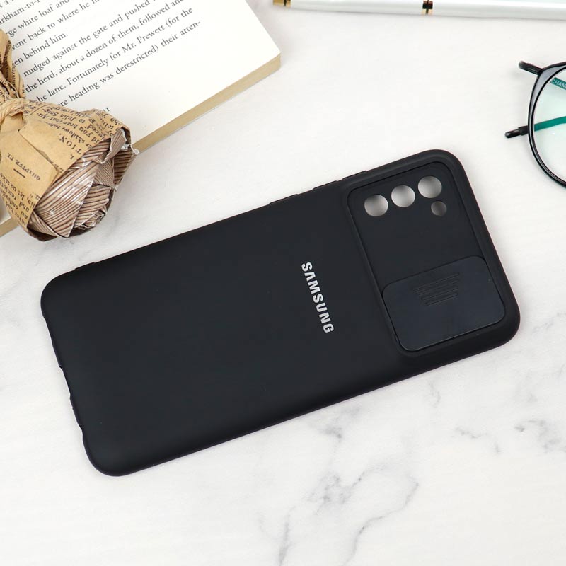 قاب سیلیکونی TPU محافظ لنزدار کشویی Samsung A02s دارک