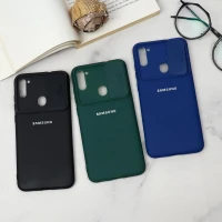 قاب سیلیکونی TPU محافظ لنزدار کشویی Samsung A11 دارک
