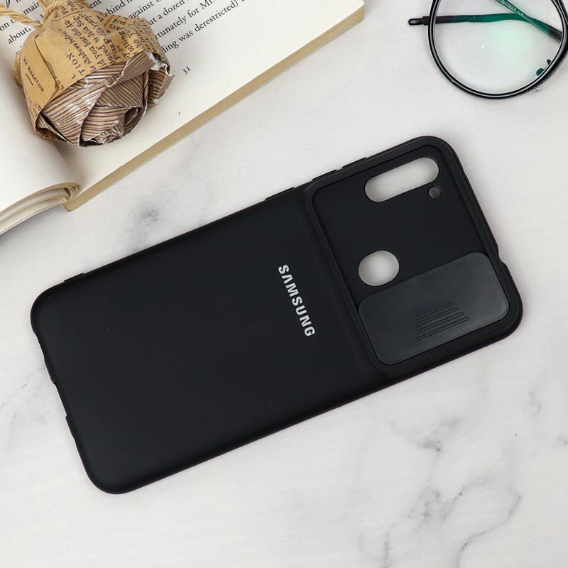 قاب سیلیکونی TPU محافظ لنزدار کشویی Samsung A11 دارک