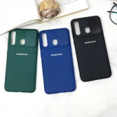 قاب سیلیکونی TPU محافظ لنزدار کشویی Samsung A20 دارک