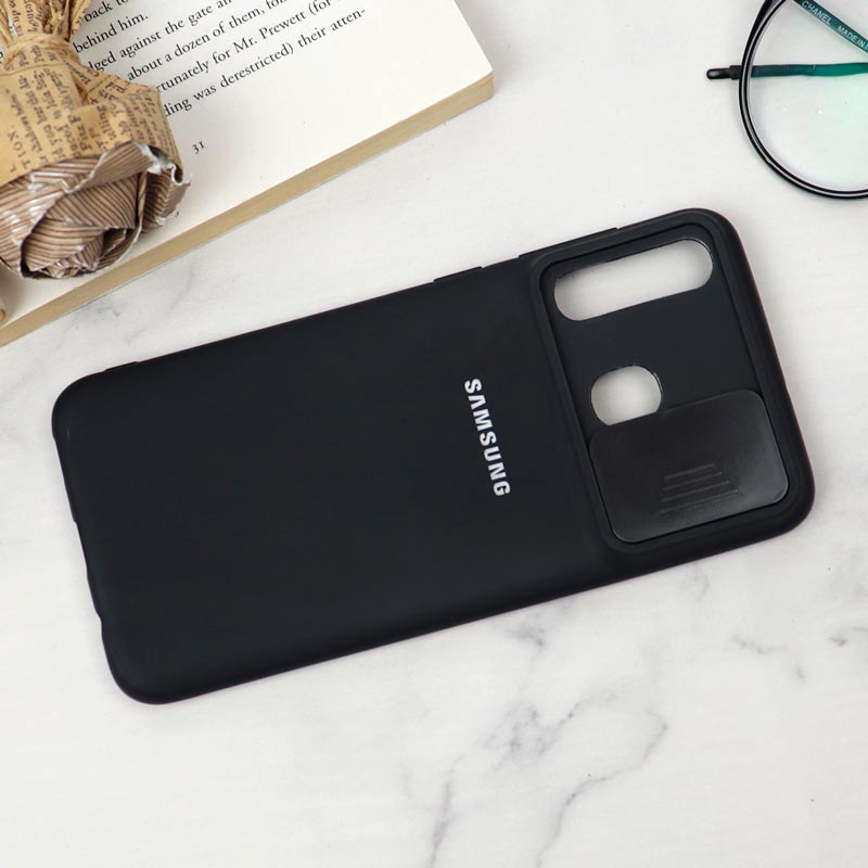 قاب سیلیکونی TPU محافظ لنزدار کشویی Samsung A20 دارک