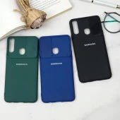قاب سیلیکونی TPU محافظ لنزدار کشویی Samsung A20s دارک