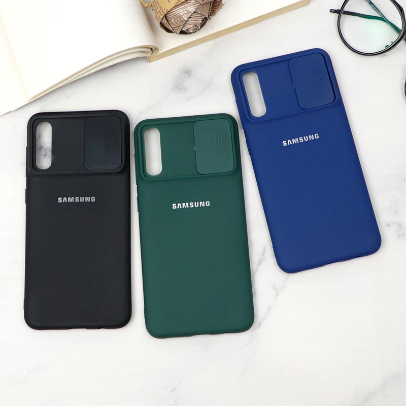 قاب سیلیکونی TPU محافظ لنزدار کشویی Samsung A30s / A50s دارک