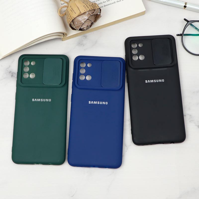 قاب سیلیکونی TPU محافظ لنزدار کشویی Samsung A31 دارک