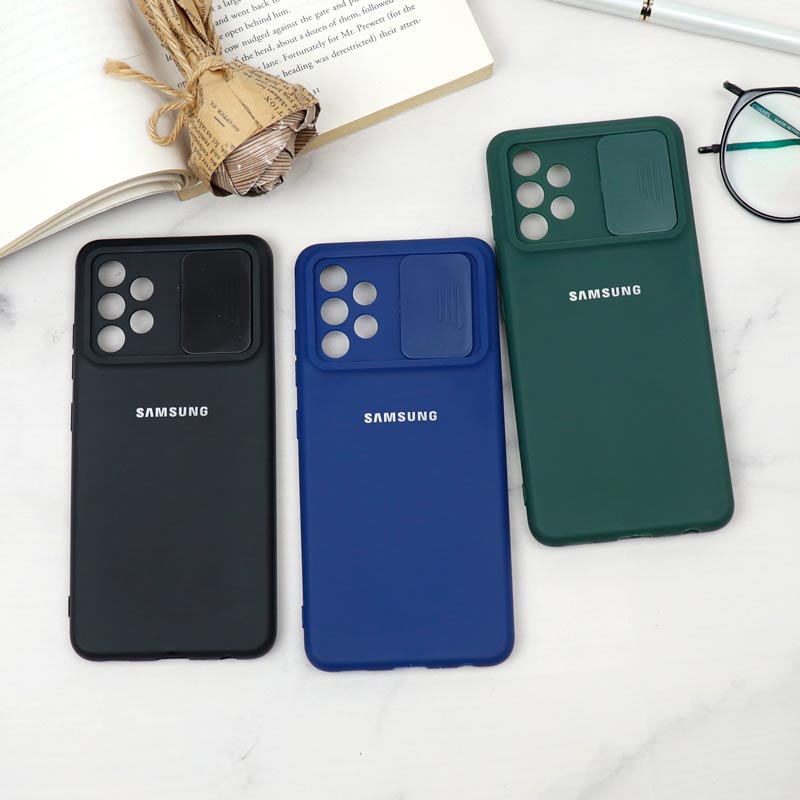 قاب سیلیکونی TPU محافظ لنزدار کشویی Samsung A32 4G دارک