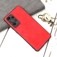 قاب چرمی طرح گوزن Samsung A52 قرمز