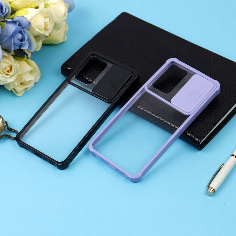 قاب PC شفاف ضربه گیر محافظ لنزدار کشویی Samsung Galaxy A52 / A52s
