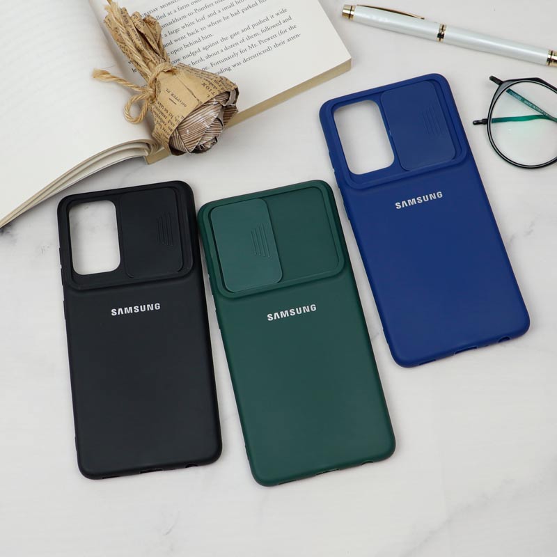 قاب سیلیکونی TPU محافظ لنزدار کشویی Samsung A52 دارک