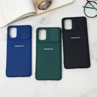 قاب سیلیکونی TPU محافظ لنزدار کشویی Samsung A71 دارک