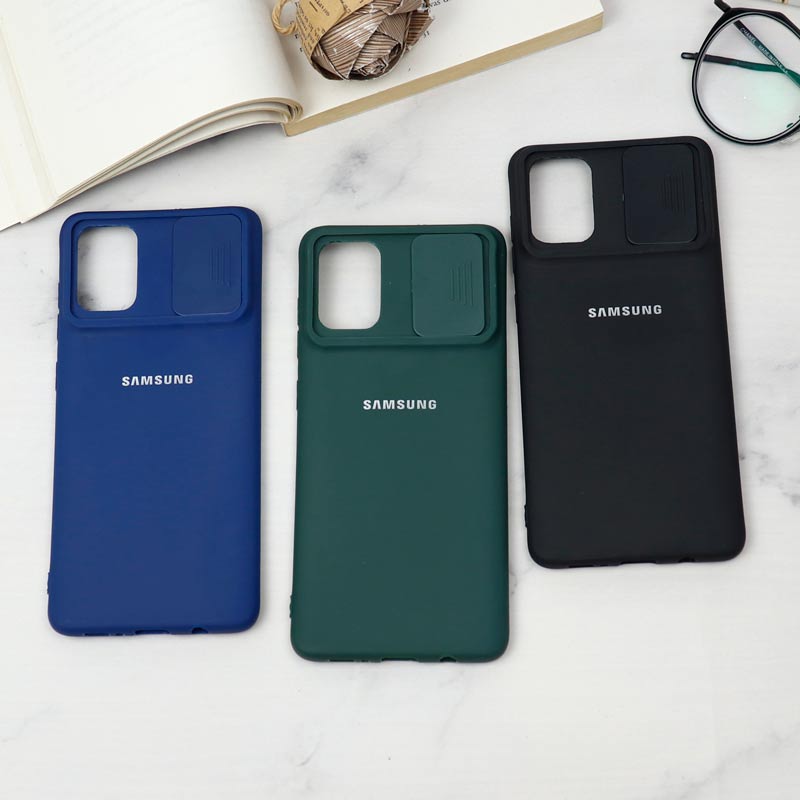 قاب سیلیکونی TPU محافظ لنزدار کشویی Samsung A71 دارک