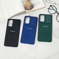 قاب سیلیکونی TPU محافظ لنزدار کشویی Samsung A72 دارک