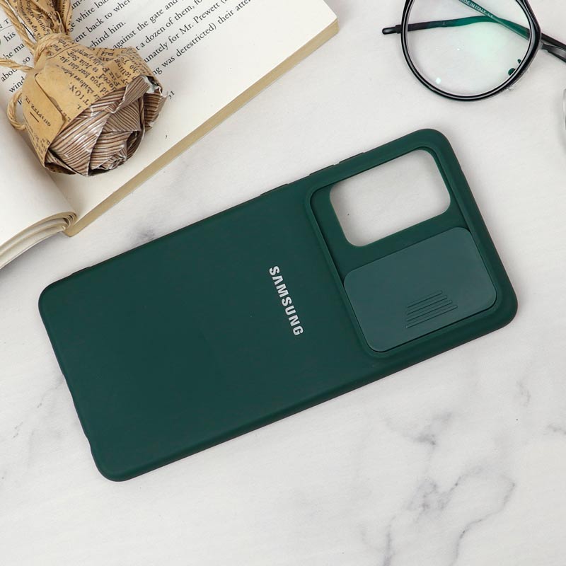 قاب سیلیکونی TPU محافظ لنزدار کشویی Samsung A72 دارک