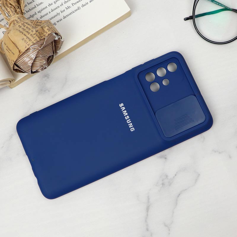 قاب سیلیکونی TPU محافظ لنزدار کشویی Samsung M51 دارک