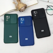 قاب سیلیکونی TPU محافظ لنزدار کشویی Xiaomi Redmi Note 10 دارک
