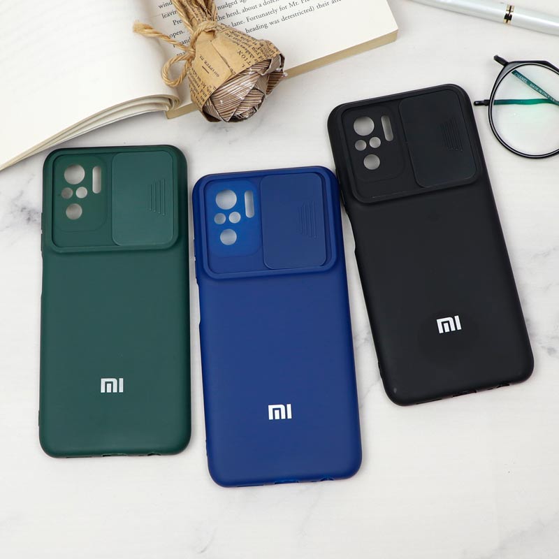 قاب سیلیکونی TPU محافظ لنزدار کشویی Xiaomi Redmi Note 10 دارک