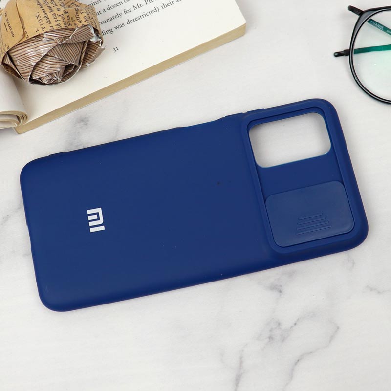 قاب سیلیکونی TPU محافظ لنزدار کشویی Xiaomi Poco M3 سرمه ای
