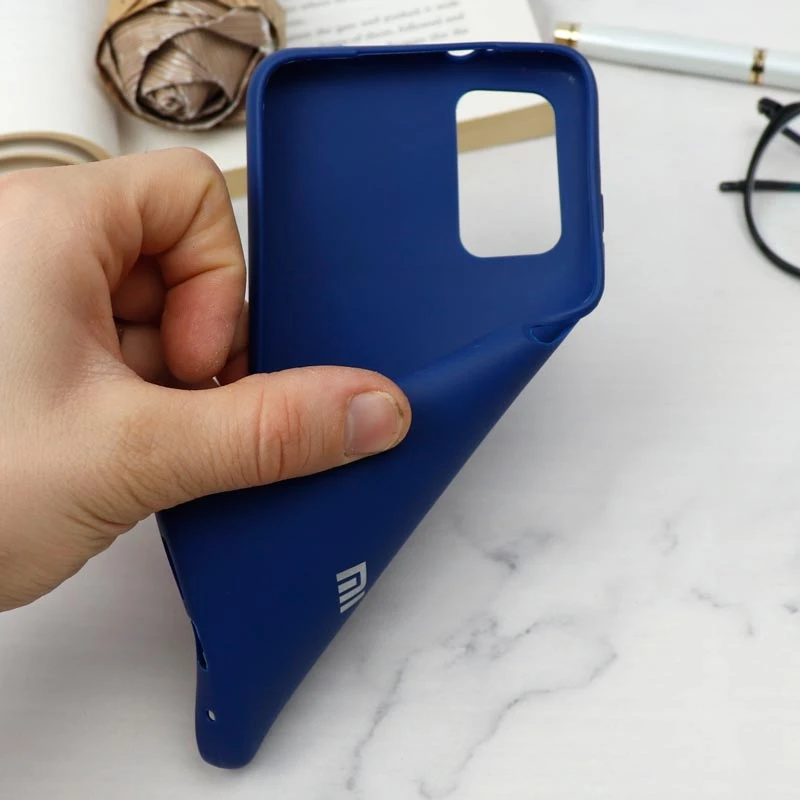 قاب سیلیکونی TPU محافظ لنزدار کشویی Xiaomi Poco M3 سرمه ای