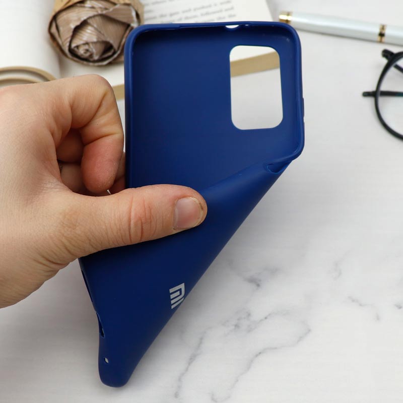 قاب سیلیکونی TPU محافظ لنزدار کشویی Xiaomi Poco M3 سرمه ای