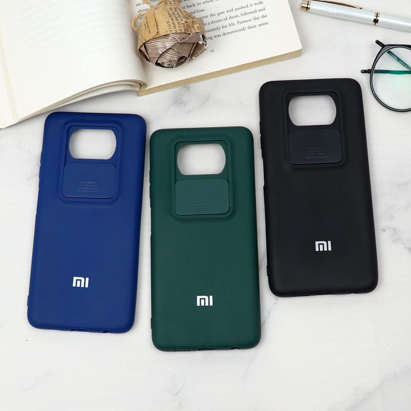 قاب سیلیکونی TPU محافظ لنزدار کشویی Xiaomi Poco X3 دارک