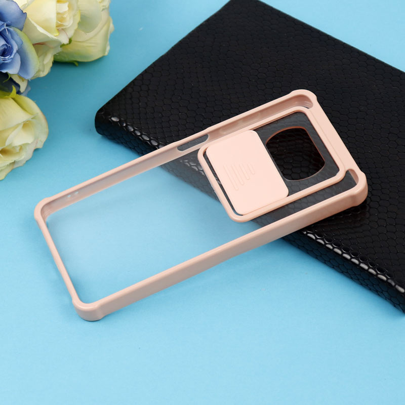 قاب PC شفاف ضربه گیر محافظ لنزدار کشویی Xiaomi Poco X3