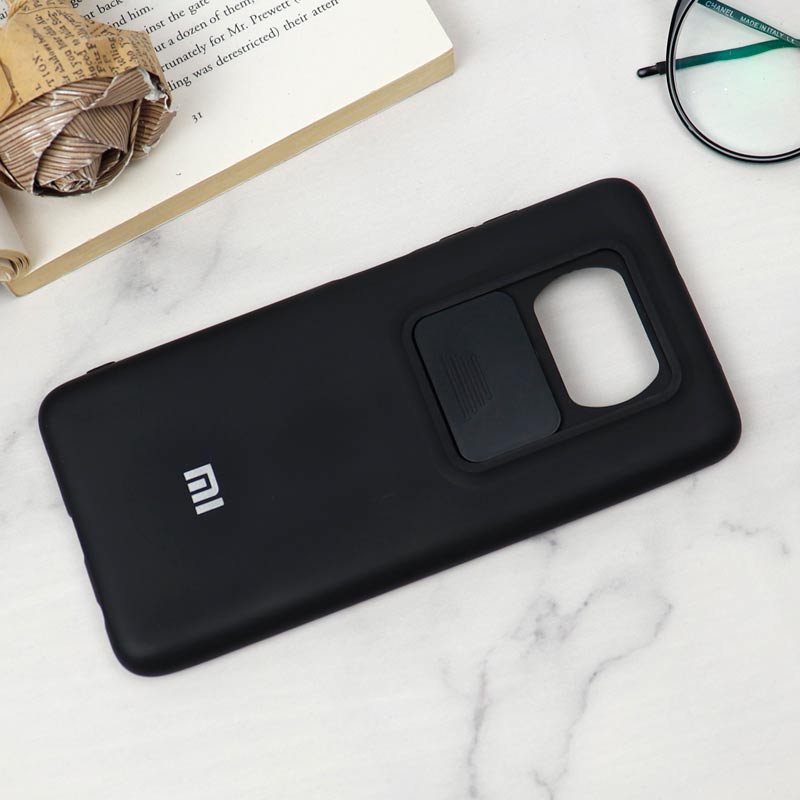 قاب سیلیکونی TPU محافظ لنزدار کشویی Xiaomi Poco X3 دارک