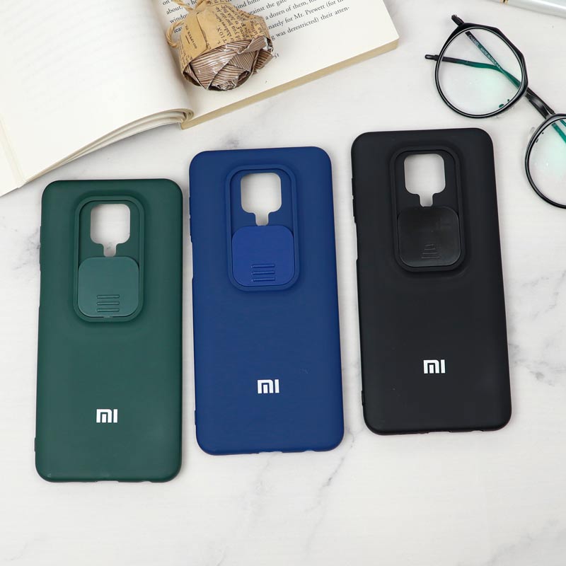 قاب سیلیکونی TPU محافظ لنزدار کشویی Xiaomi Redmi Note 9s / Note 9 Pro دارک