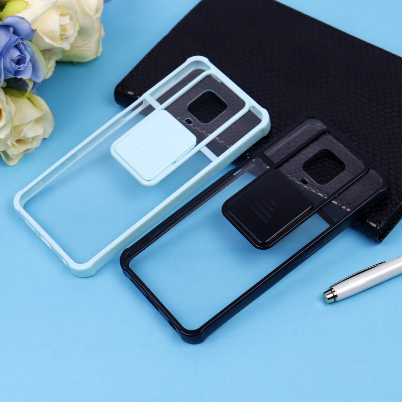 قاب PC شفاف ضربه گیر محافظ لنزدار کشویی Xiaomi Redmi Note 9s / Redmi Note Pro