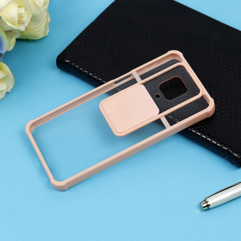 قاب PC شفاف ضربه گیر محافظ لنزدار کشویی Xiaomi Redmi Note 9s / Redmi Note Pro