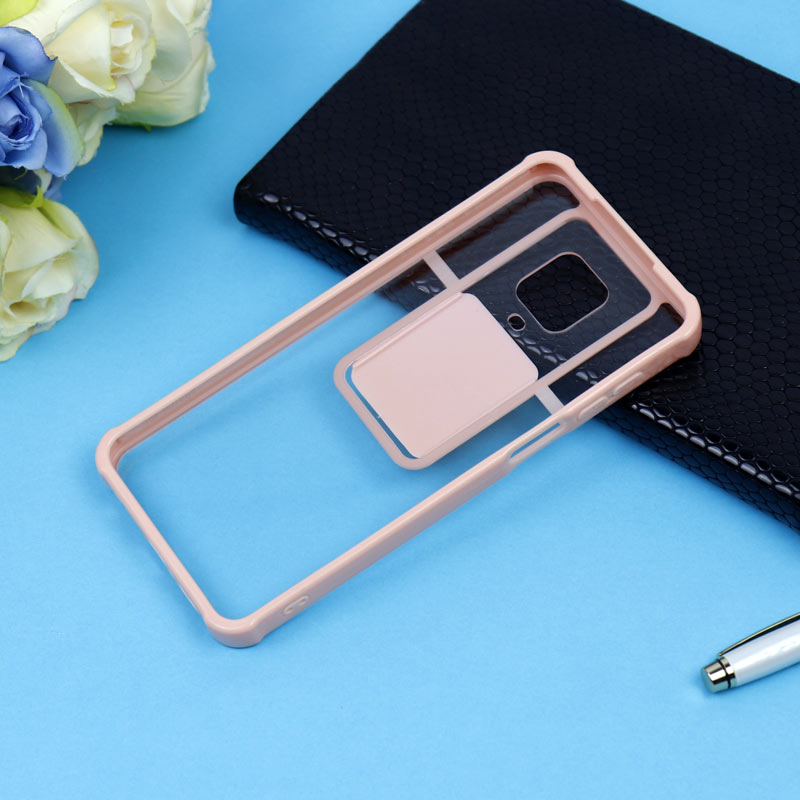 قاب PC شفاف ضربه گیر محافظ لنزدار کشویی Xiaomi Redmi Note 9s / Redmi Note Pro